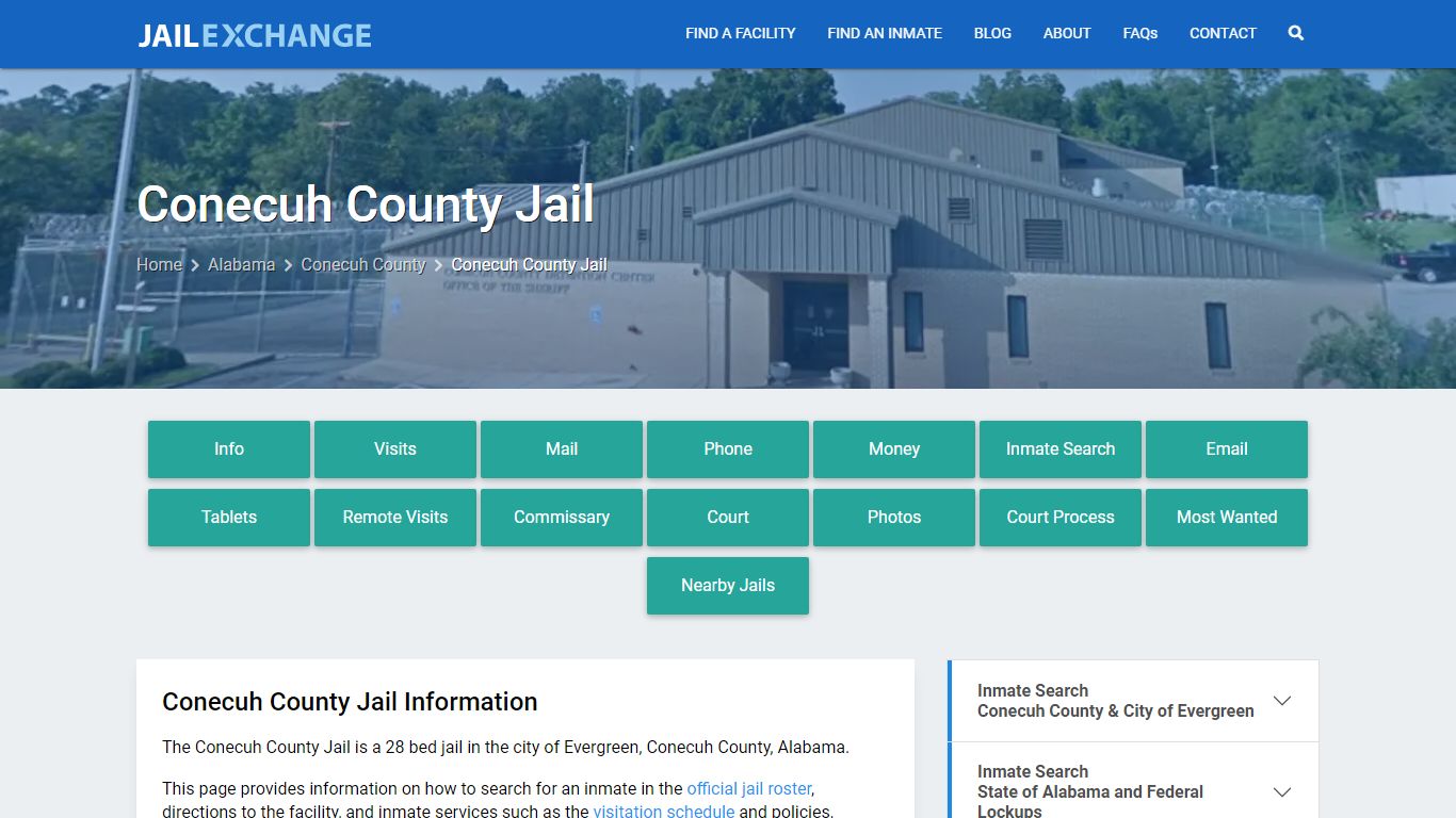 Conecuh County Jail, AL Inmate Search, Information