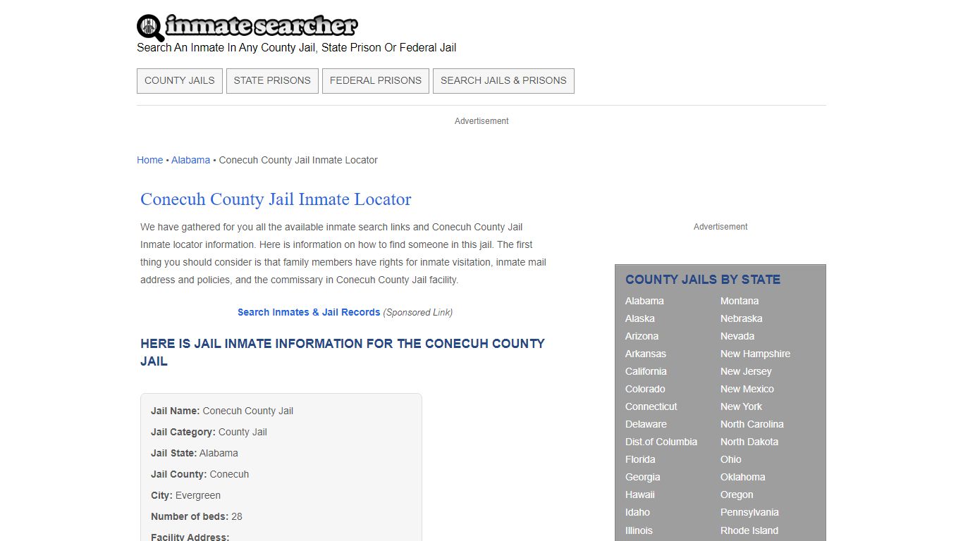 Conecuh County Jail Inmate Locator - Inmate Searcher